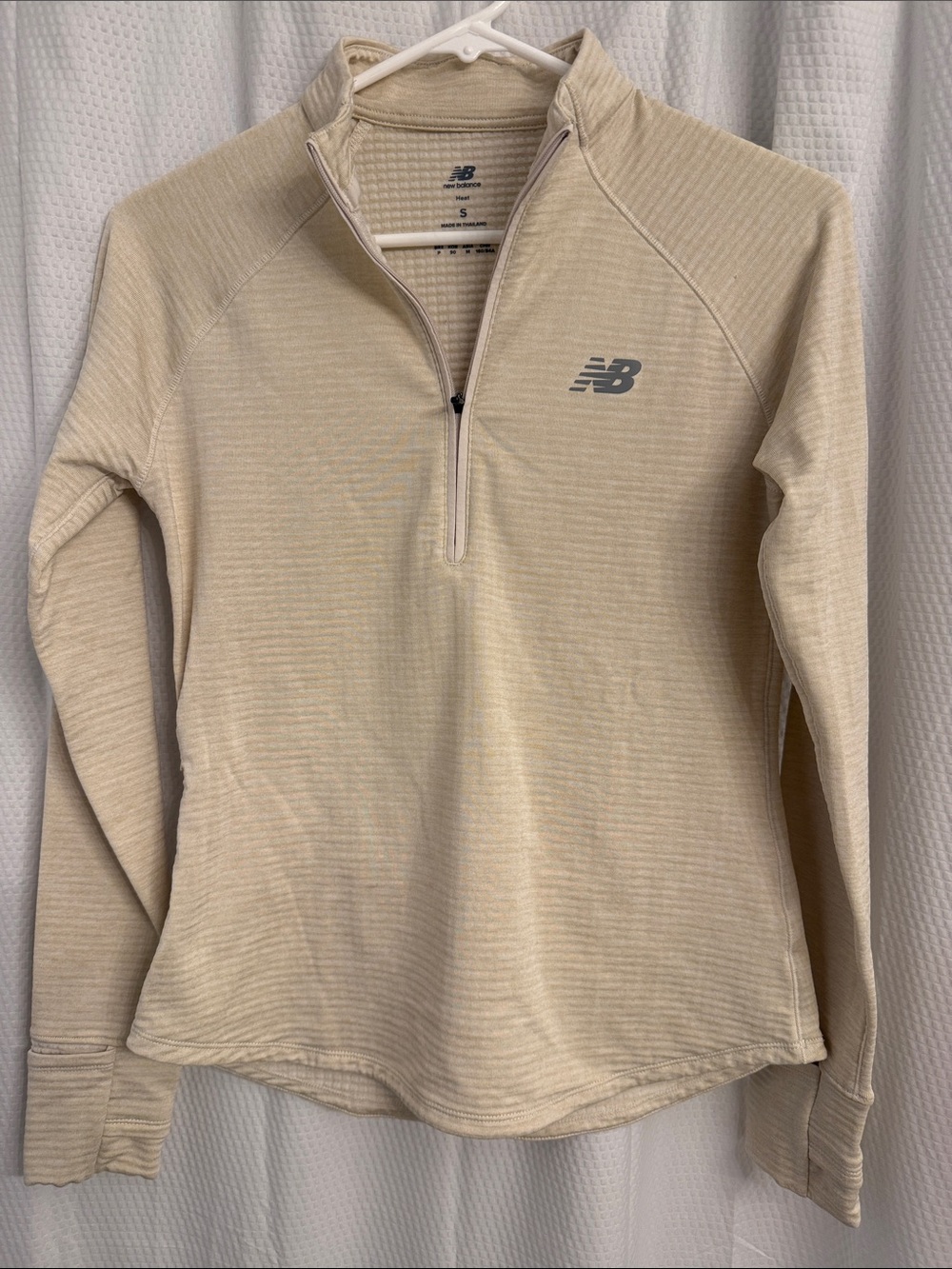 New Balance Women's Beige Cream Quarter-Zip Pullover